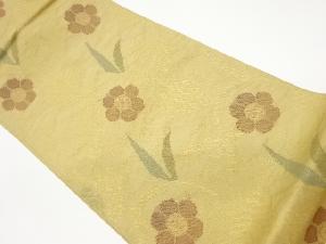 紗 笹蔓緞子模様織出し全通袋帯